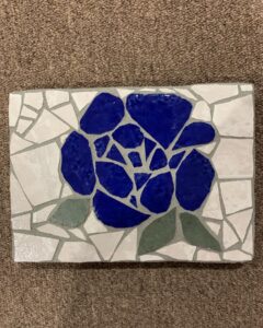 Mosaic blue flower