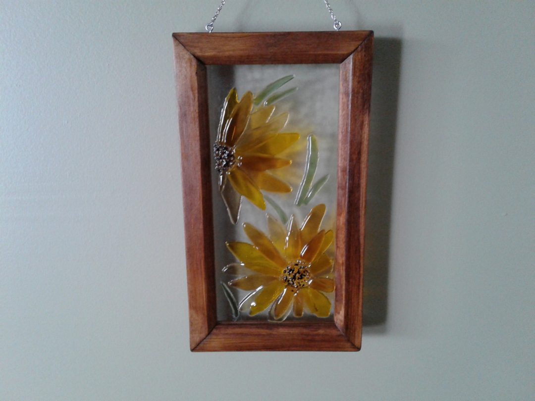 Stained glass wall hanging