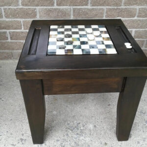 Glass topped checker table