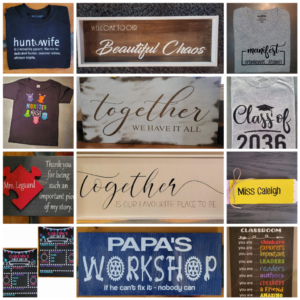 T-shirts and signs