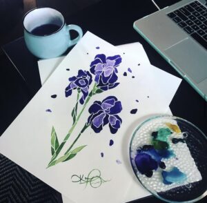 Cards with iris flowers