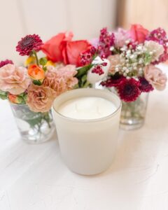Candle with flowers
