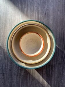 Set of pottery bowls