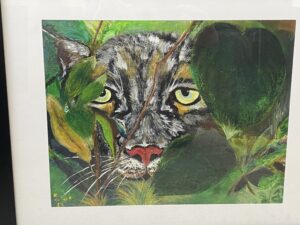 Cat in leaves painting
