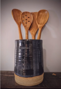 Wooden spoons in jar
