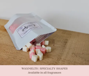 Pink and white wax melts