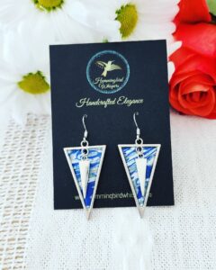 Silver and blue earrings