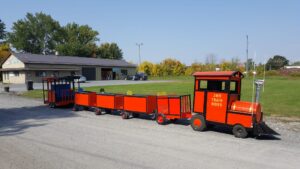 Red trackless train
