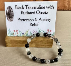Black Tourmaline with rutilated quartz