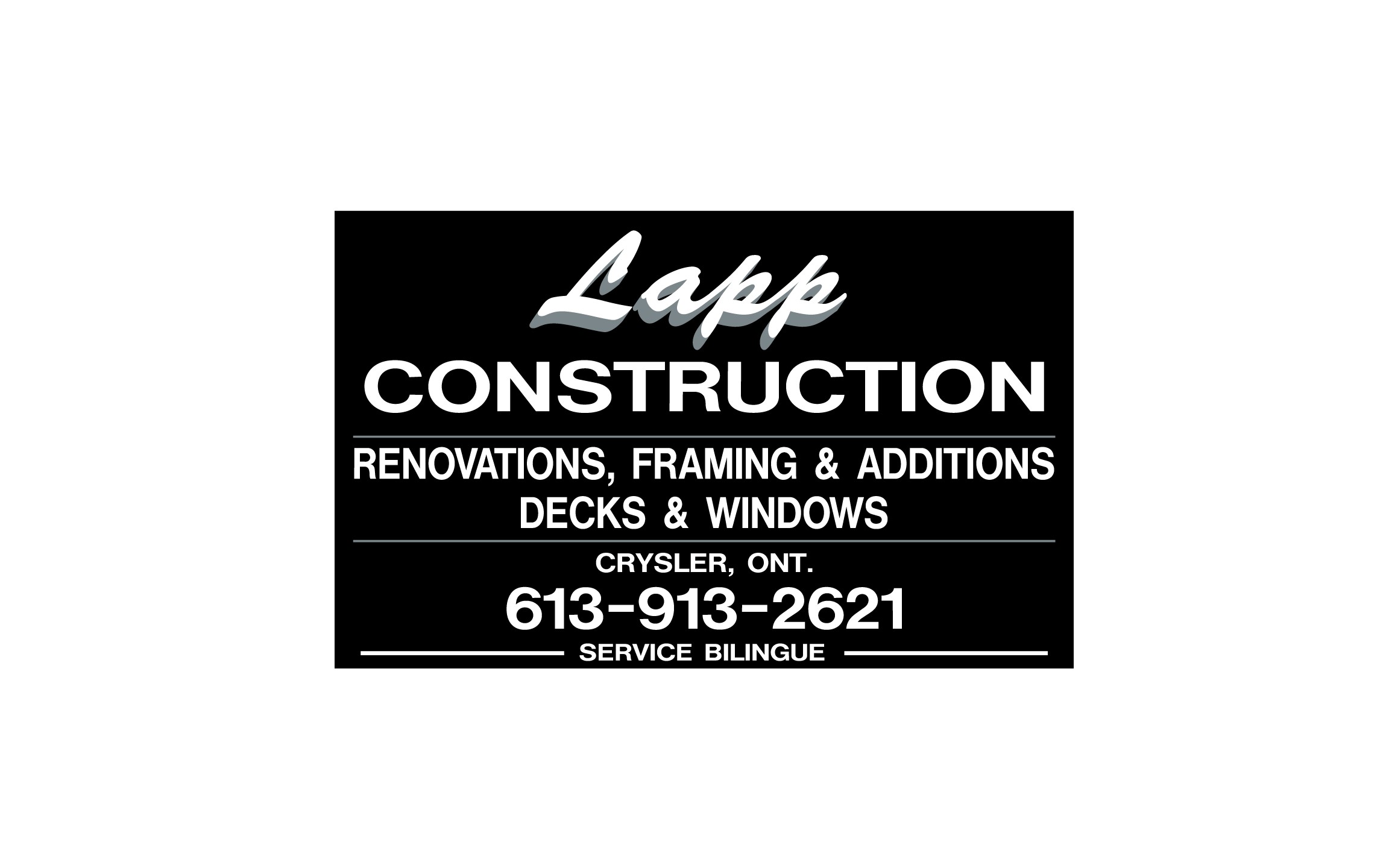 Lapp Construction sign