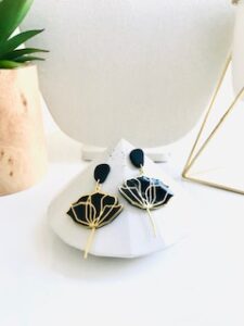 Black and gold earrings