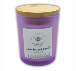 Lavender and vanilla soy wax candle