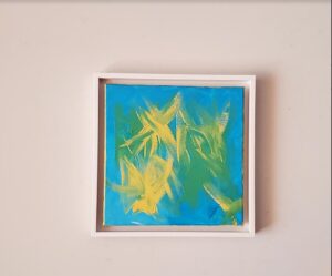Blue, yellow and green abstract