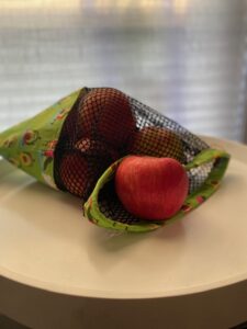 Cloth bag with fruit